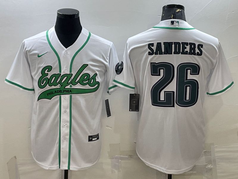 Men Philadelphia Eagles 26 Sanders White 2022 Nike Co branded NFL Jerseys